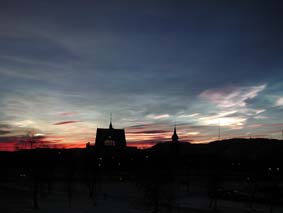 Nacreous cloud over Kiruna